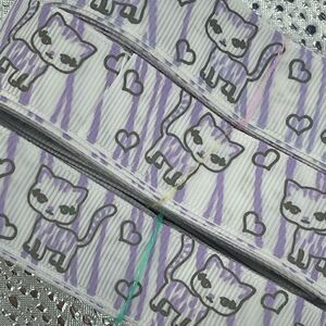 Grosgrain Ribbon NEW 7/8” 5 yards yds 5/$20 Kitty cat purple zebra stripes